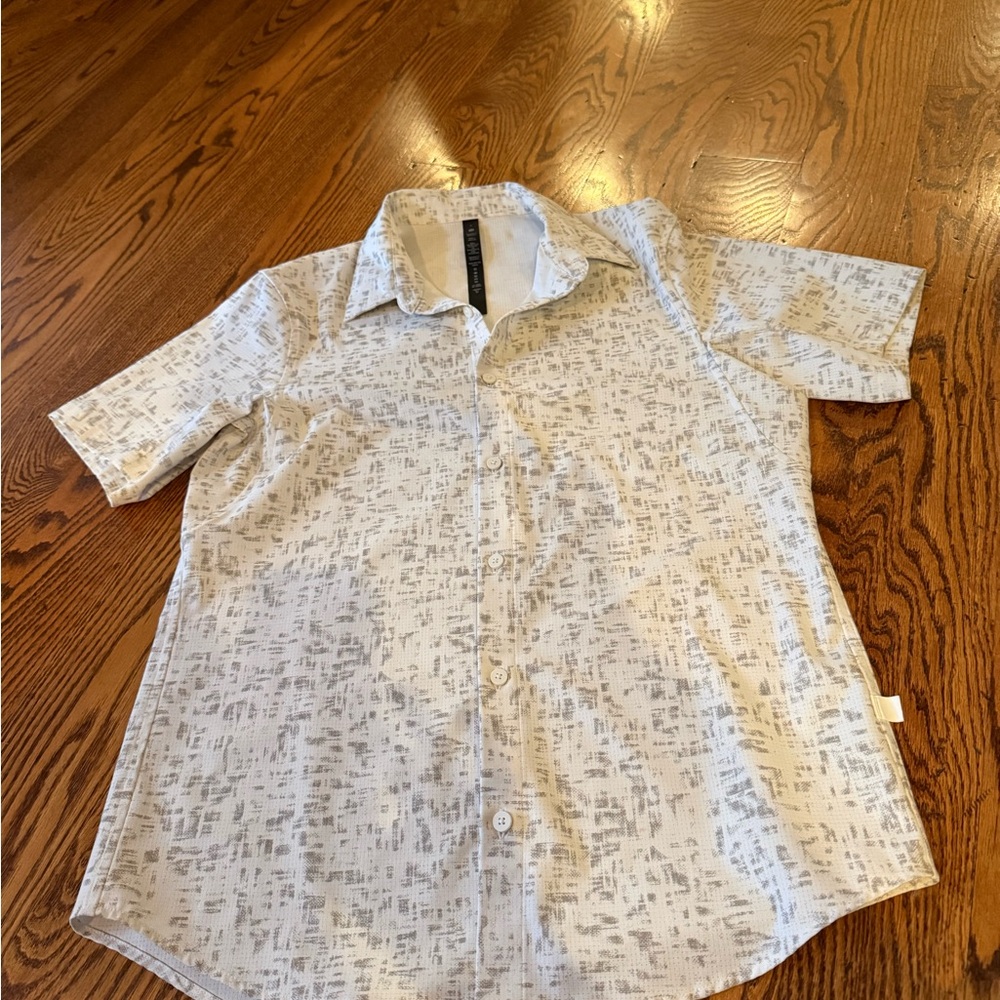 lululemon athletica Gray Patterned Casual Shirt Size S